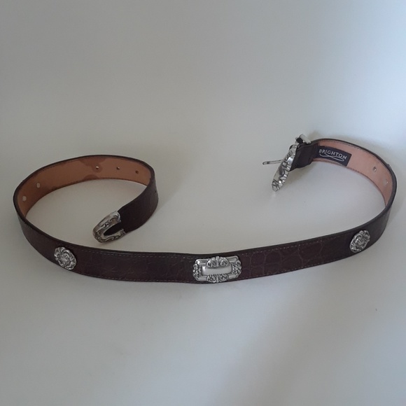 Brighton Western Style Belt with Silver Conchos - Picture 4 of 7